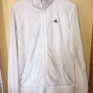 White Adidas zip up